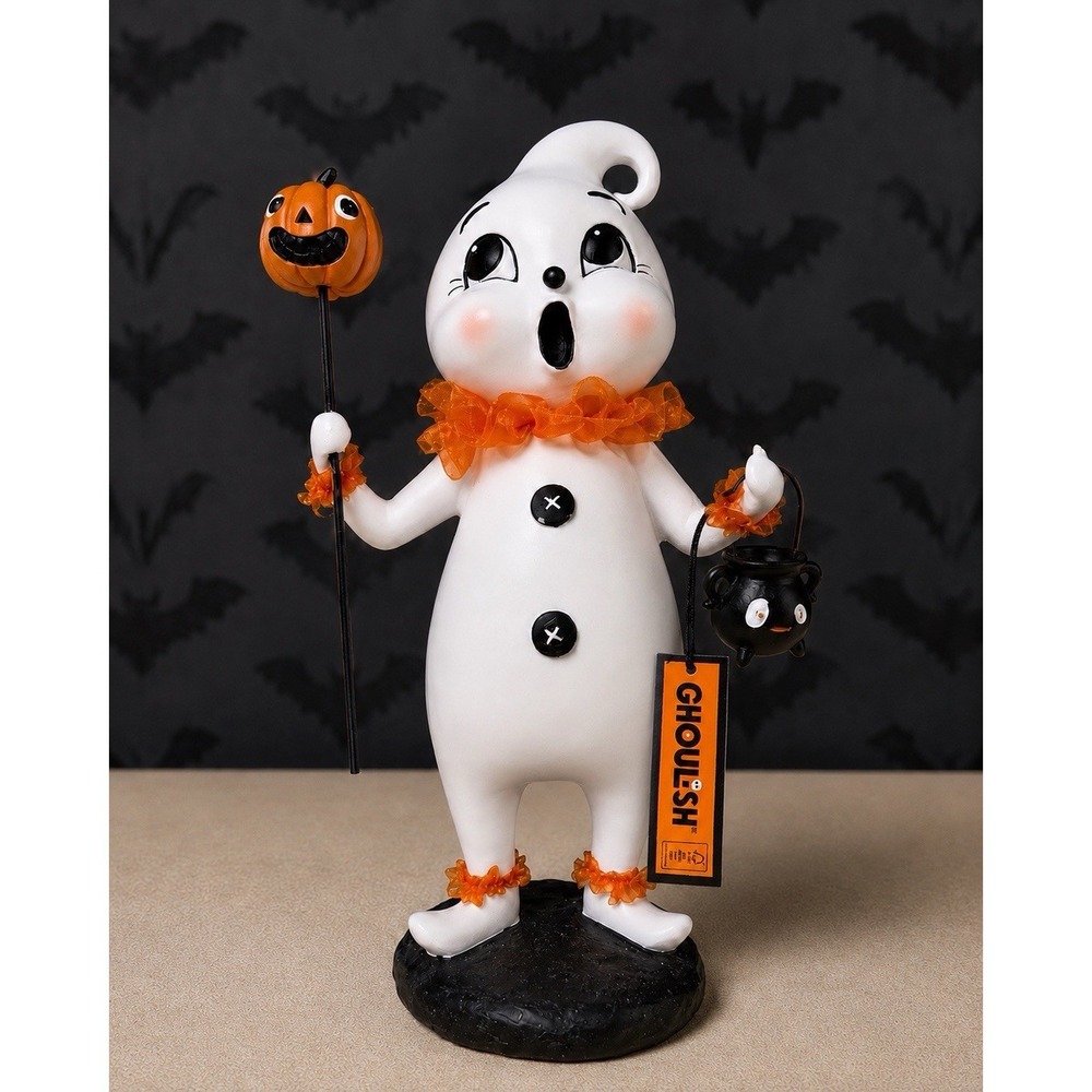 Ghoulish Vintage Style Ghost Figurine Pumpkin Clown VIRAL Halloween Decor NWT